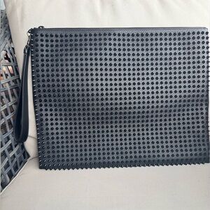 Christian Loubiutin Black Studded Clutch Bag
